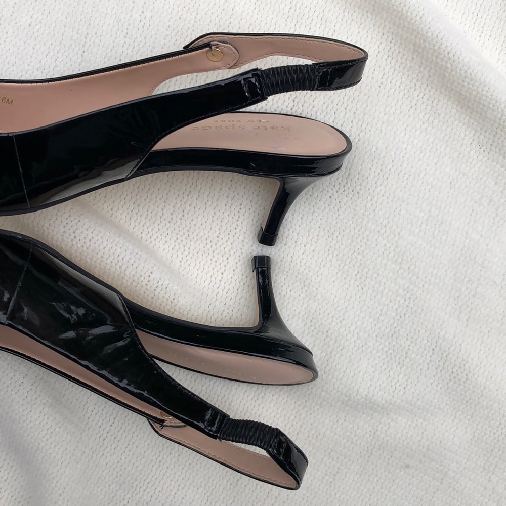 NWOB Kate Spade ♠️ Shiloh Black Sling Back Heels - Picture 8 of 8